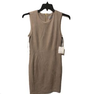 Calvin Klein faux suede tan dress